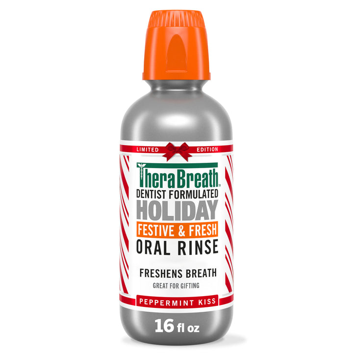 Translation missing: nl.TheraBreath Limited Edition Holiday Festive &amp; Fresh Oral Rinse Peppermint Kiss