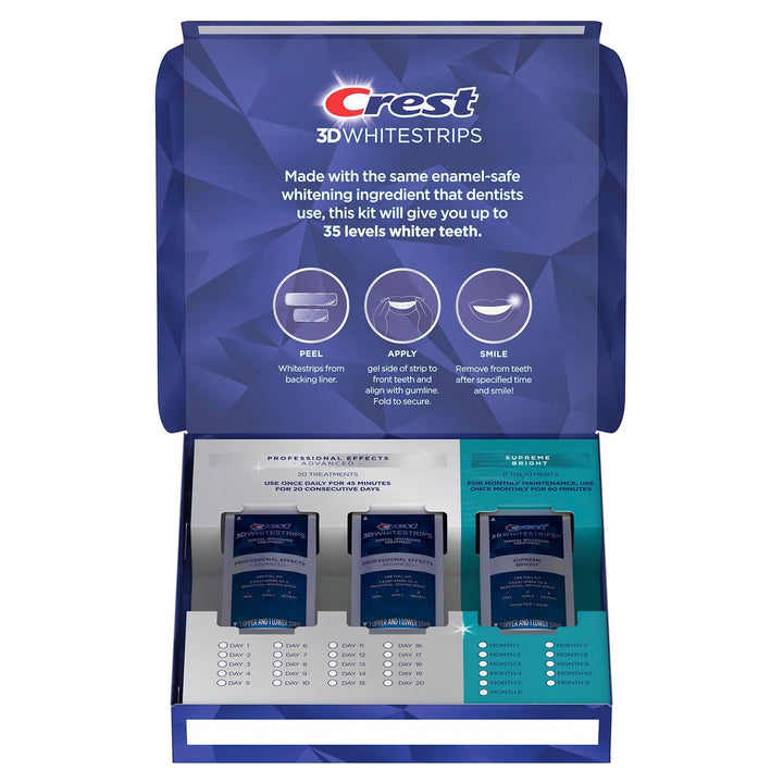 Translation missing: nl.Crest 3D Whitestrips Professional Effects &amp; Supreme Bright Whitening Kit